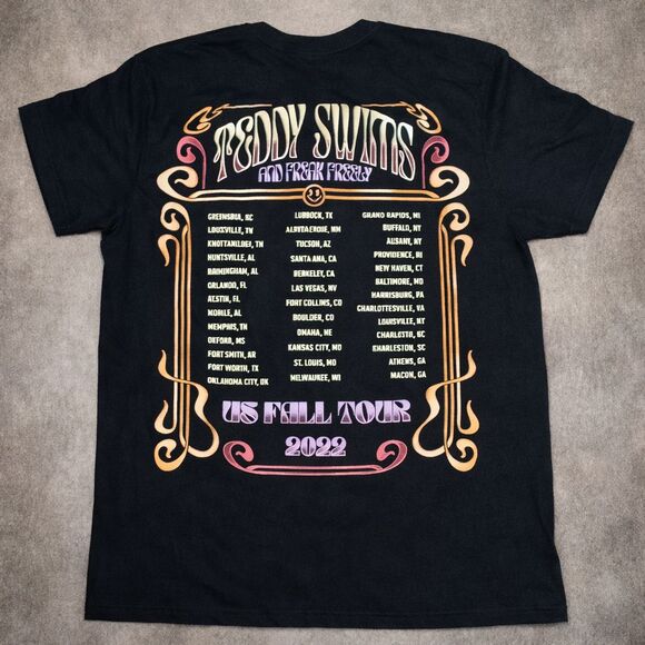 Teddy Swims Tour Shirt XL Freak Freely 2022 Concert Tee Black Double Sided Music - Picture 2 of 4